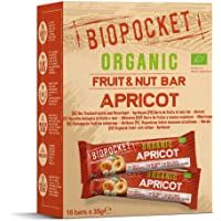 Los mejores  - Biopocket - Barritas ecológicas de fruta y frutos secos- sabor albaricoque (18 unidades de 35 g)
